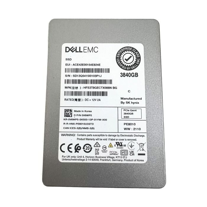 Dysk twardy Dell 3.84TB SSD NVMe PCIe 4.0 U.2 2.5" TLC RI V6WP5