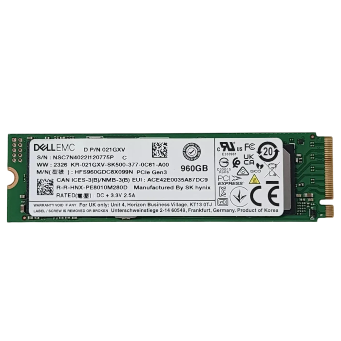 Dysk twardy Dell 960GB SSD NVMe PCIe 3.0x4 M.2 2280 RI 21GXV