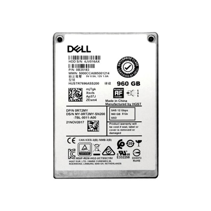 Dysk twardy Dell 960GB SSD SAS 12G 2.5" TLC 512e RT2MY