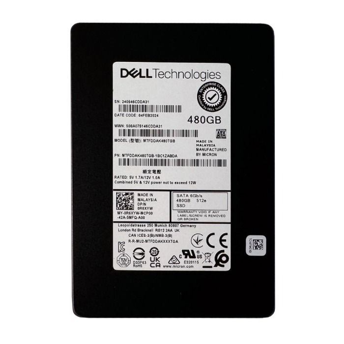 Dysk twardy Dell Micron 480GB SSD SATA 6G 2.5" TLC MU R6XYW