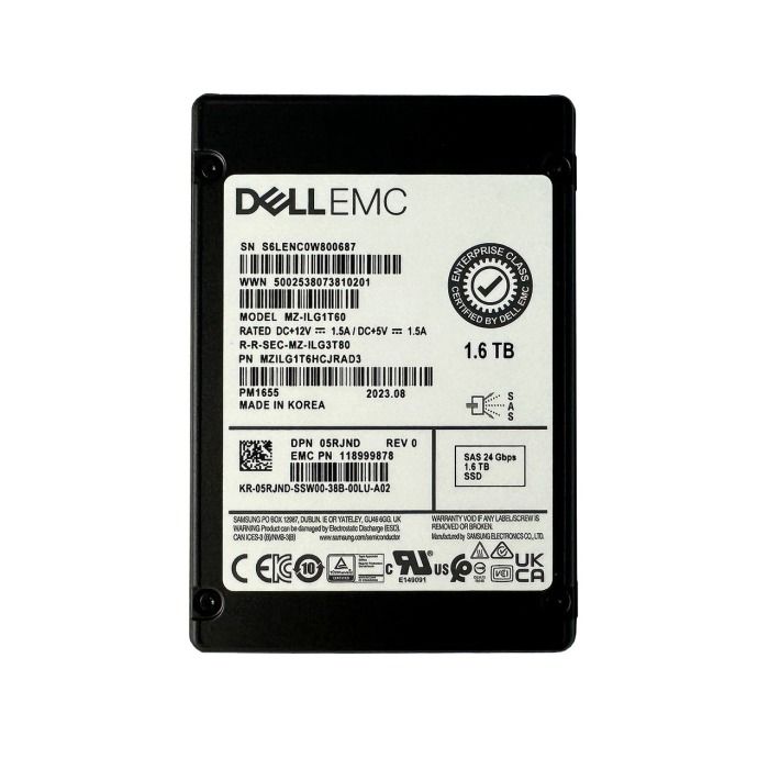 Hard drive Dell 1.6TB SSD SAS 24G 2.5" TLC MU 5RJND