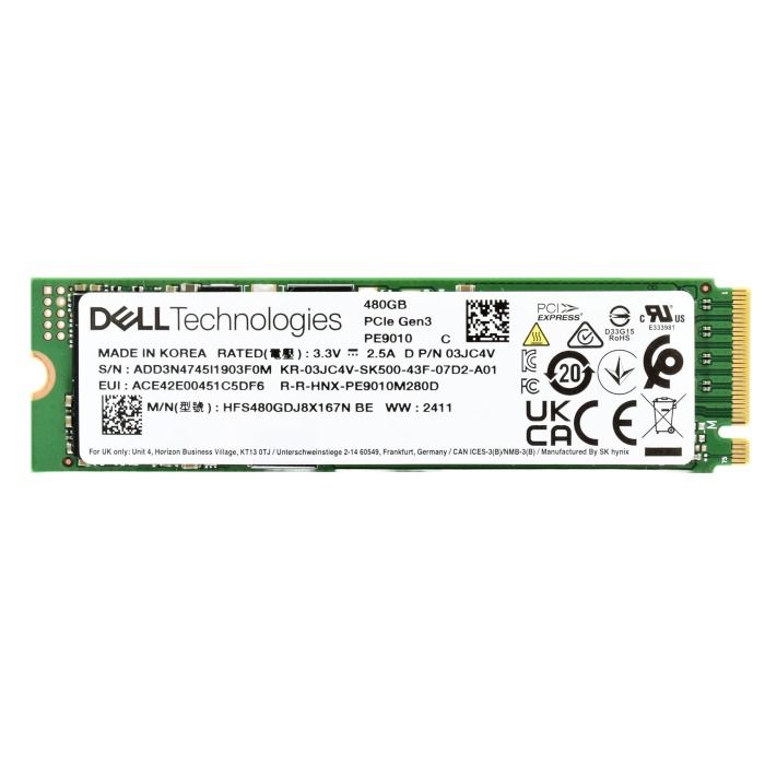 Hard drive Dell 480GB SSD NVMe PCIe 3.0 M.2 2280 TLC RI 3JC4V