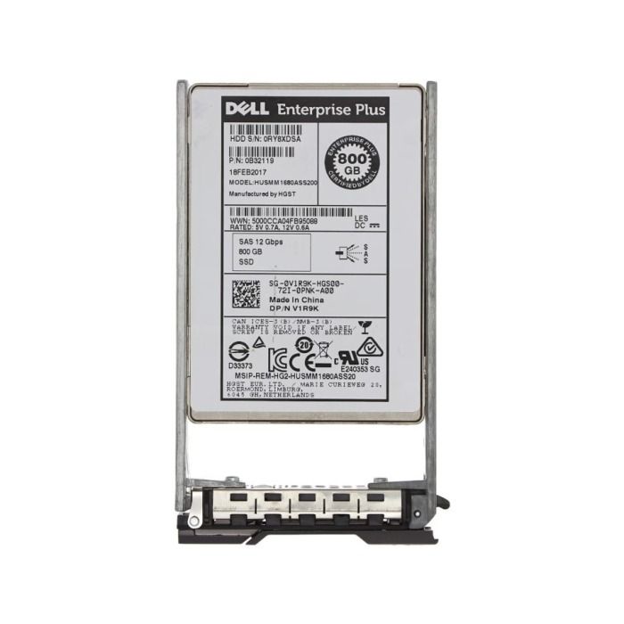 Hard drive Dell Equallogic 800GB SSD SAS 12G 2.5" MLC MU V1R9K-EQL