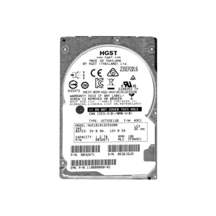 Hard drive EMC 1.2TB 10K HDD SAS 12G 2.5" 128MB 118000060-01