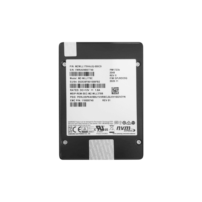 Hard drive EMC 1.92TB SSD NVMe PCIe 3.0x4 U.2 118000740