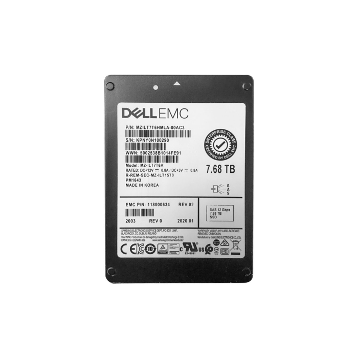 Hard drive EMC 7.68TB SSD SAS 12G 2.5" 118000634