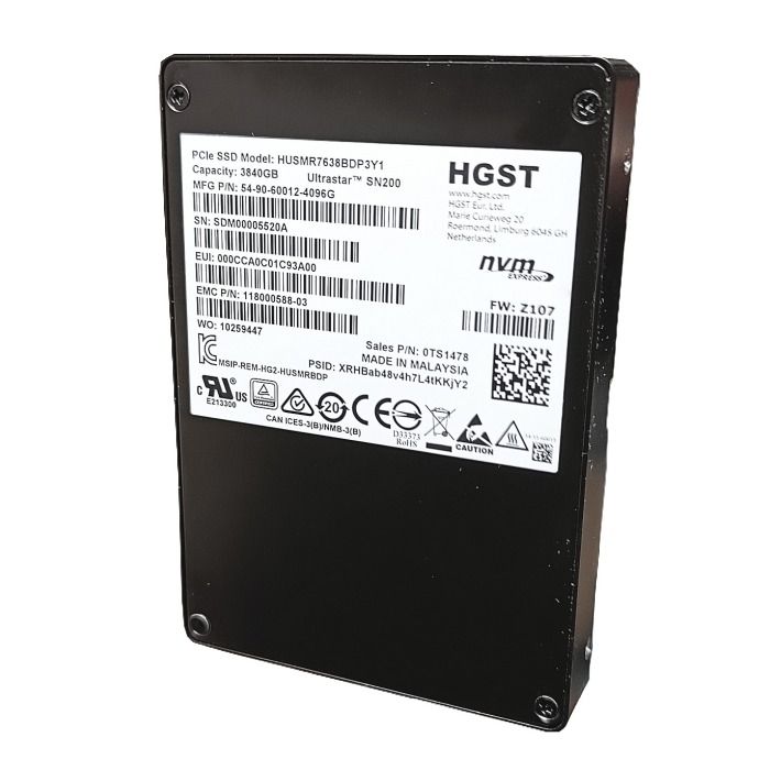 Hard drive EMC HGST 3.84TB SSD NVMe PCIe 3.0x4 2.5" MLC RI 118000588-03
