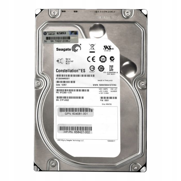 Hard drive HPE 2TB HDD SAS 6G 3.5" 658427-002
