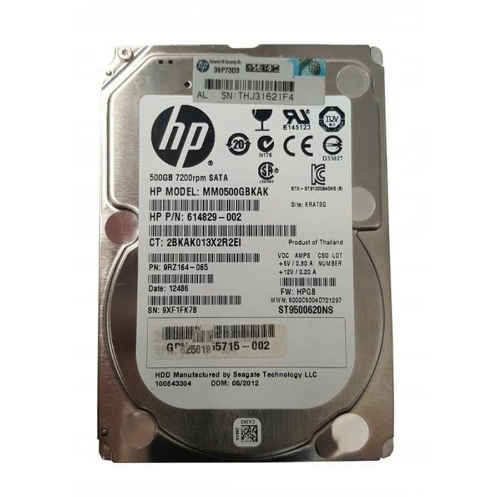 Hard Drive HPE 500GB 7.2K SATA 6G 2.5 512n 64MB 614829-002