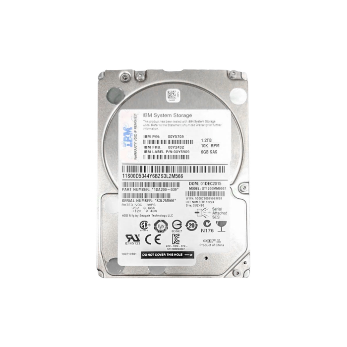 Hard Drive IBM 1.2TB 10K SAS 12G 2.5" 512n 128MB 00Y5709