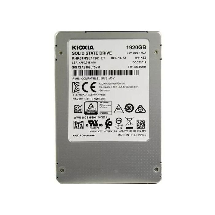 Hard drive Kioxia 1.92TB SSD SATA 6G 2.5" TLC KHK61RSE1T92