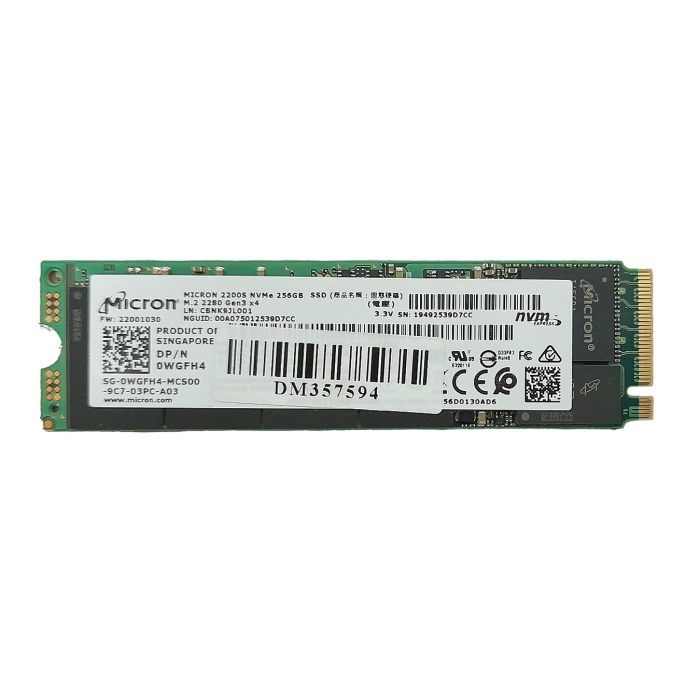 Hard drive Micron 2200S 256GB NVMe PCIe SSD M.2 WGFH4