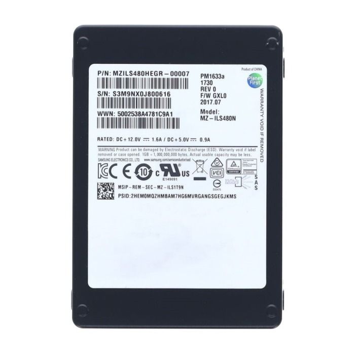 Hard drive Samsung 480GB SSD SAS 12G 2.5" TLC RI MZILS480HEGR-00007