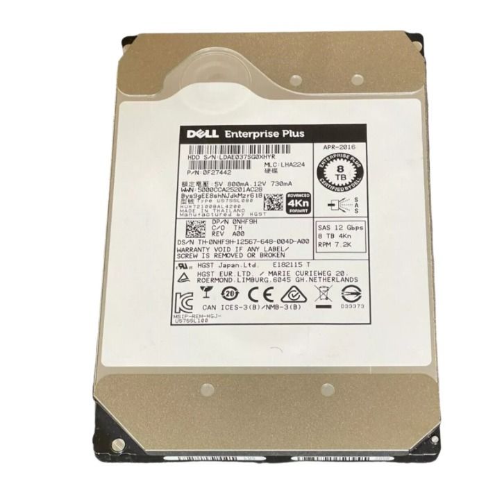 HDD Dell Compellent 8TB 7.2K SAS 12G 3.5" 4KN 256MB NHF9H