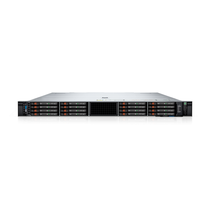 Server Dell PowerEdge R660 14xE3.S with 2x Gold 6426Y, 512GB RAM, 6x1.92TB SSD NVMe E3.S Gen.5, BOSS-N1 card with 2x480GB SSD NVMe M.2, 2x1GbE, 2x10/25GbE SFP28, 2x PSU, rails, bezel, iDRAC 9