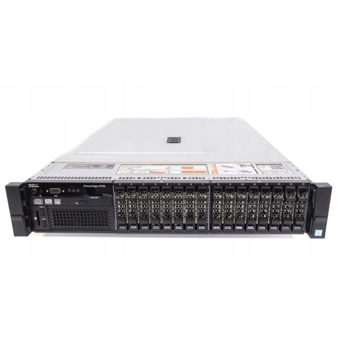 Server Dell R730 16x2.5" with 2xE5-2620 v4, 32GB RAM, H730P, 2x 480GB SSD SATA 2.5", 4x1GbE, 2xPSU, Rails, iDRAC 8 Enterprise