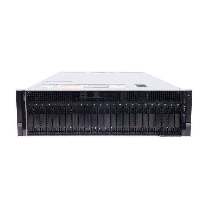 Server Dell R940 24x2.5" with 4x Gold 5120, 64GB RAM, H730P, 2x 960GB SSD SATA 2.5", 4x1GbE, 2xPSU, Rails, iDRAC 9 Enterprise