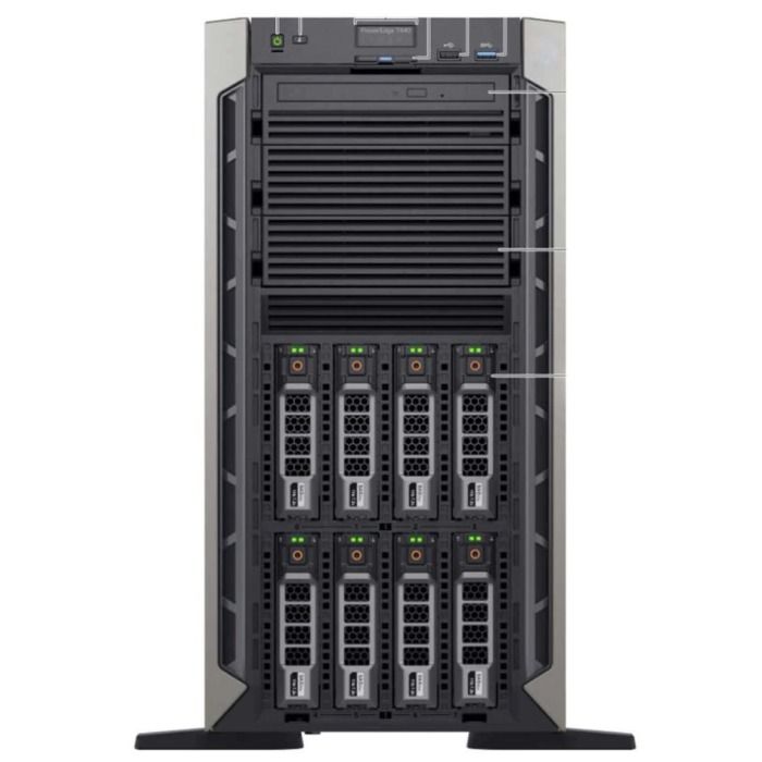 Server Dell T440 8x3.5" with 2x Gold 5120, 32GB RAM, H330+, 2x480GB SSD SATA 2.5", 2xPSU, IDRAC 9 Enterprise