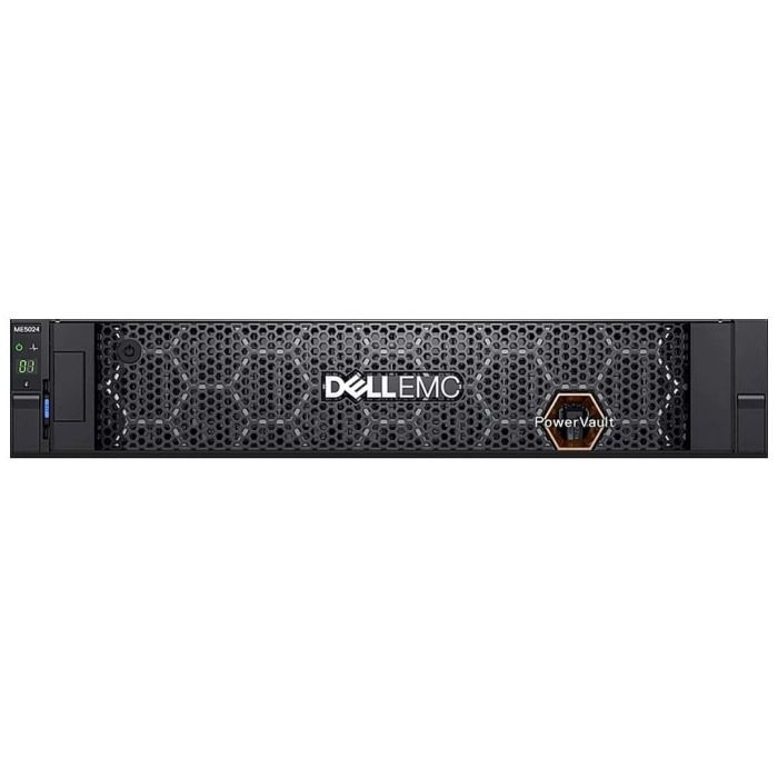 Storage array Dell PowerVault ME5024 24x2.5" with 2x1TB 7.2K SAS 12G 2.5", 4x25GbE SFP28 ISCSi, 2x PSU, rails