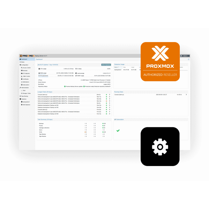 Subskrypcja Proxmox Backup Server Basic 1 rok PBS-BAS-1YR