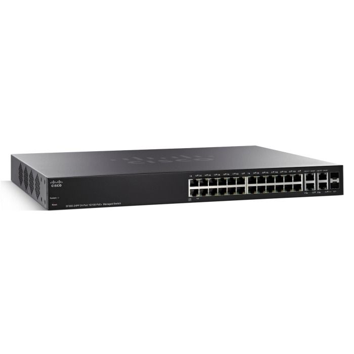 Switch Cisco SF300-24PP 24x100MbE POE+ 2x1Gb SFP 2x1Gb RJ45
