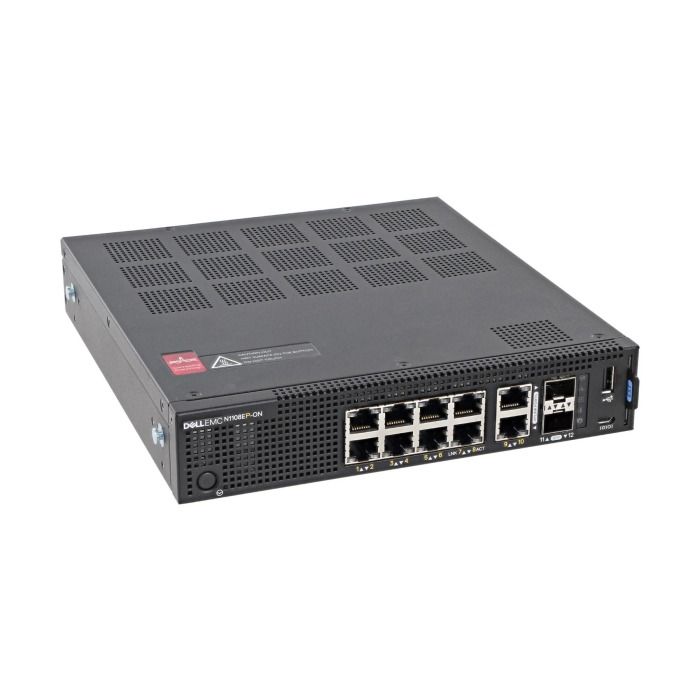 Switch Dell Networking N1108EP-ON 8x1GbE PoE 2x1GbE 2x1GbE SFP HK2G1