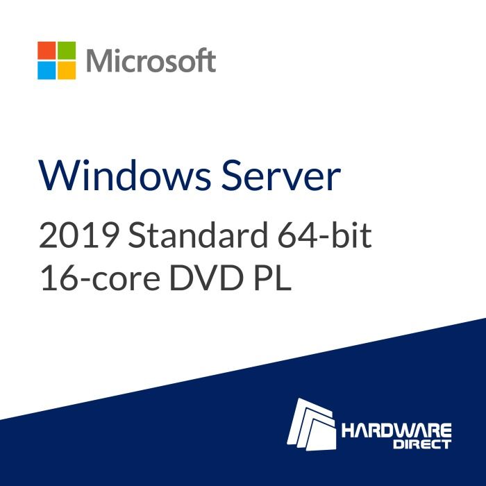 System operacyjny Microsoft Windows Server 2019 Standard 64-bit 16-core DVD PL